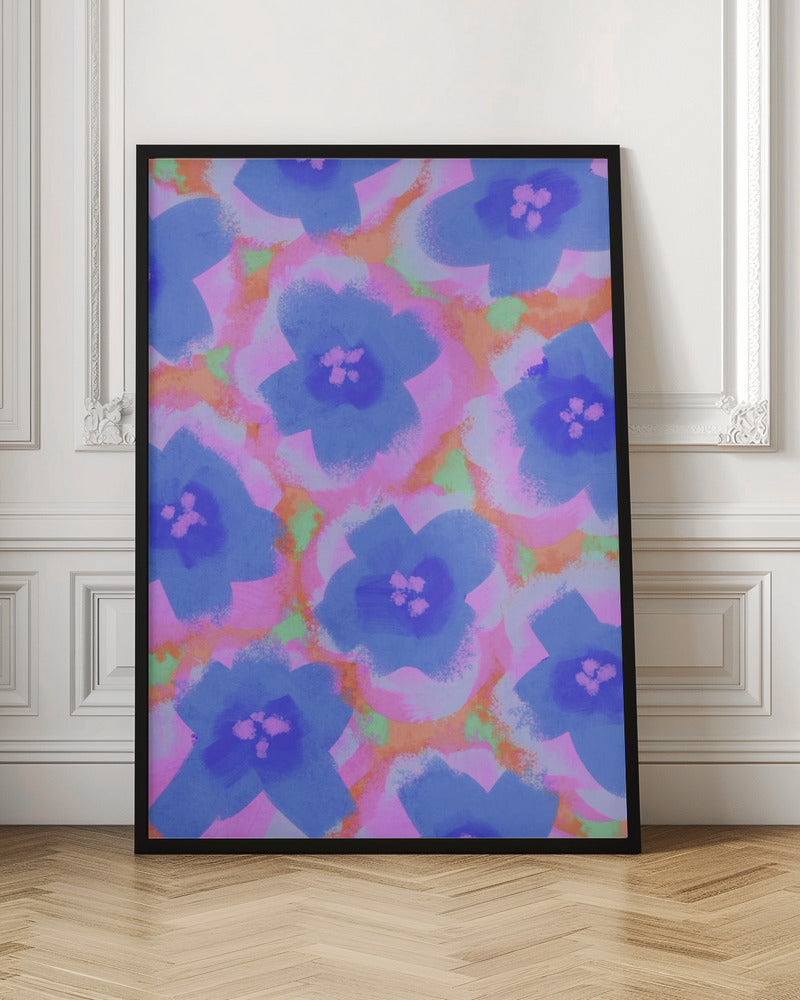 Purple Flowers Pattern Poster