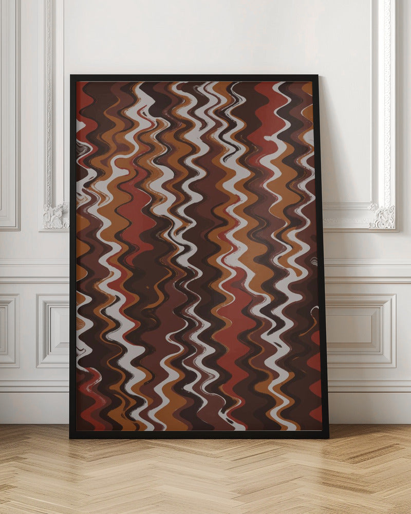 Earthy Color Zig Zag Pattern Poster