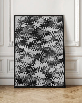 Black And White Zig Zag Pattern Poster