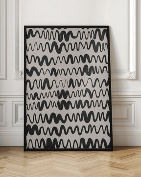 Black Waves Pattern Poster