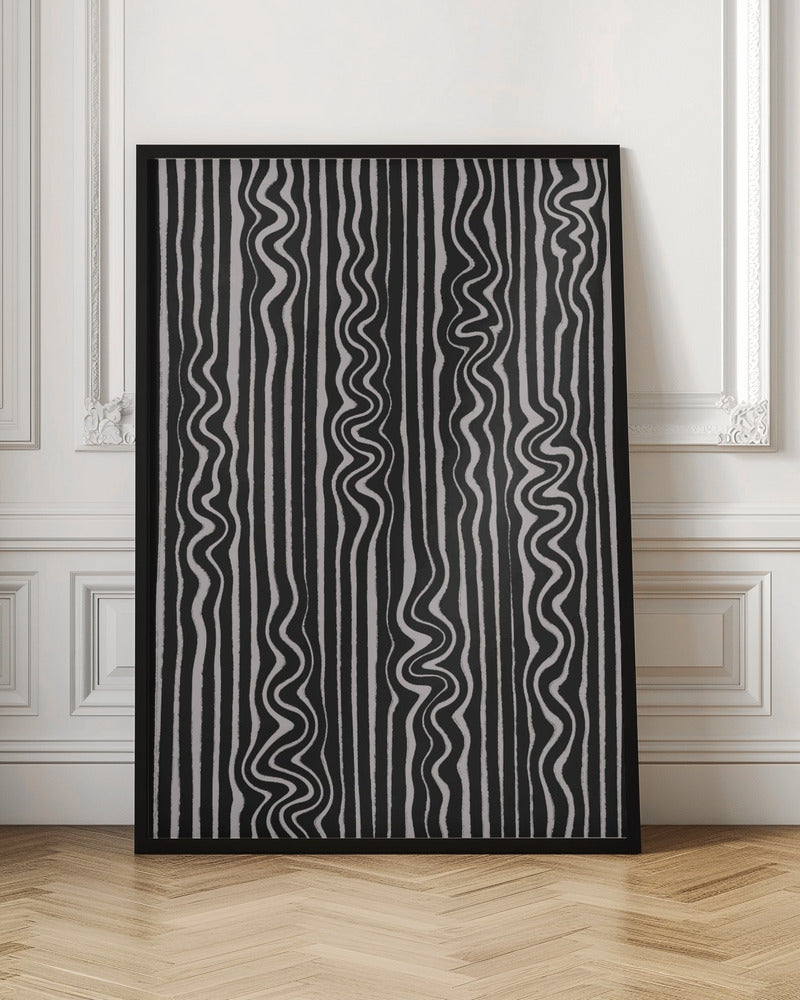 Waves in Stripes Pattern Poster