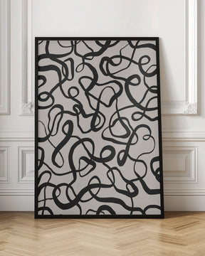 Simple Black Loops Pattern Poster