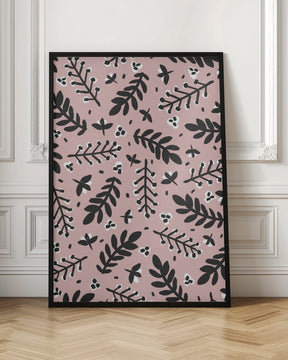 Branches And Berries (Pink) Poster