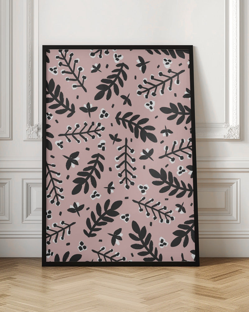 Branches And Berries (Pink) Poster