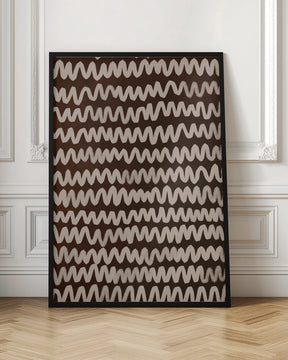 Beige ZigZag on Rusty Color Pattern Poster