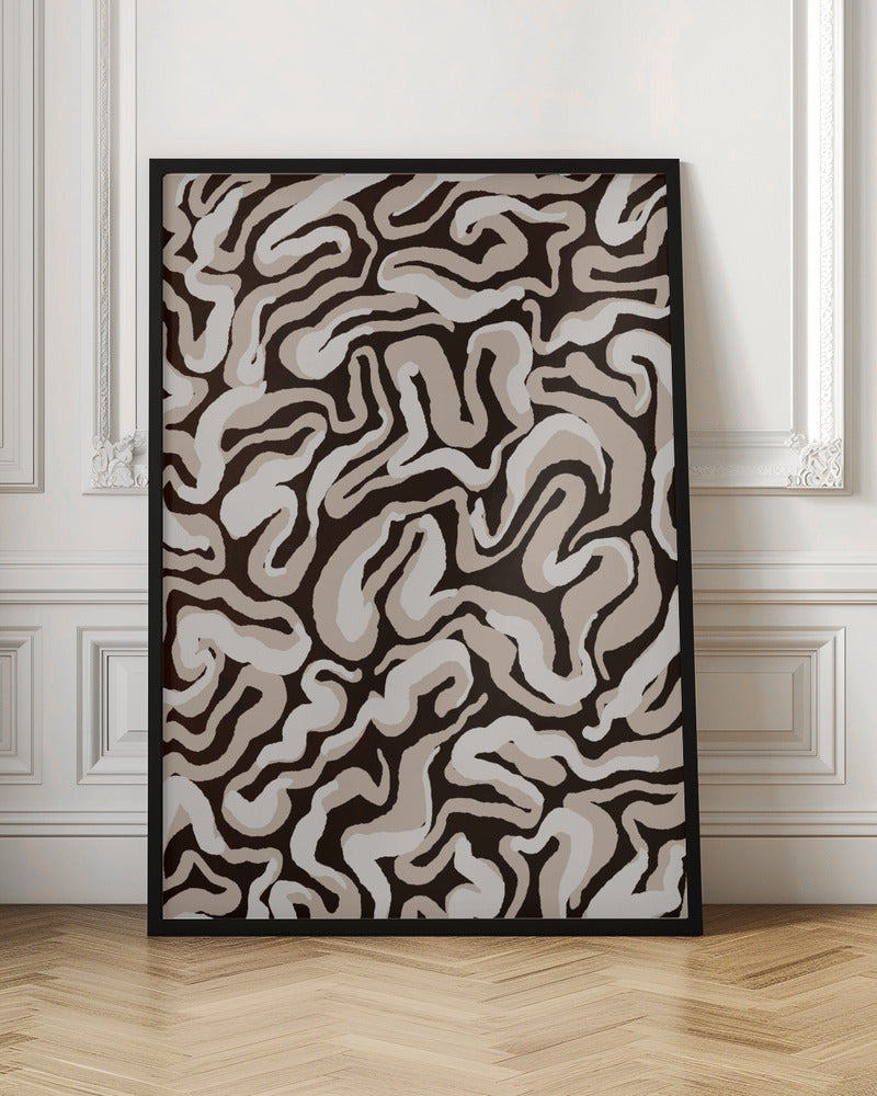 White Beige Pattern Poster