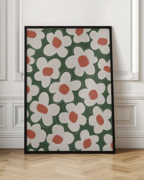 Cute Beige Flower Pattern Poster