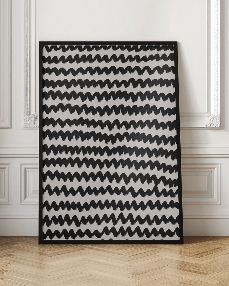 Simple Black ZigZag Pattern Poster