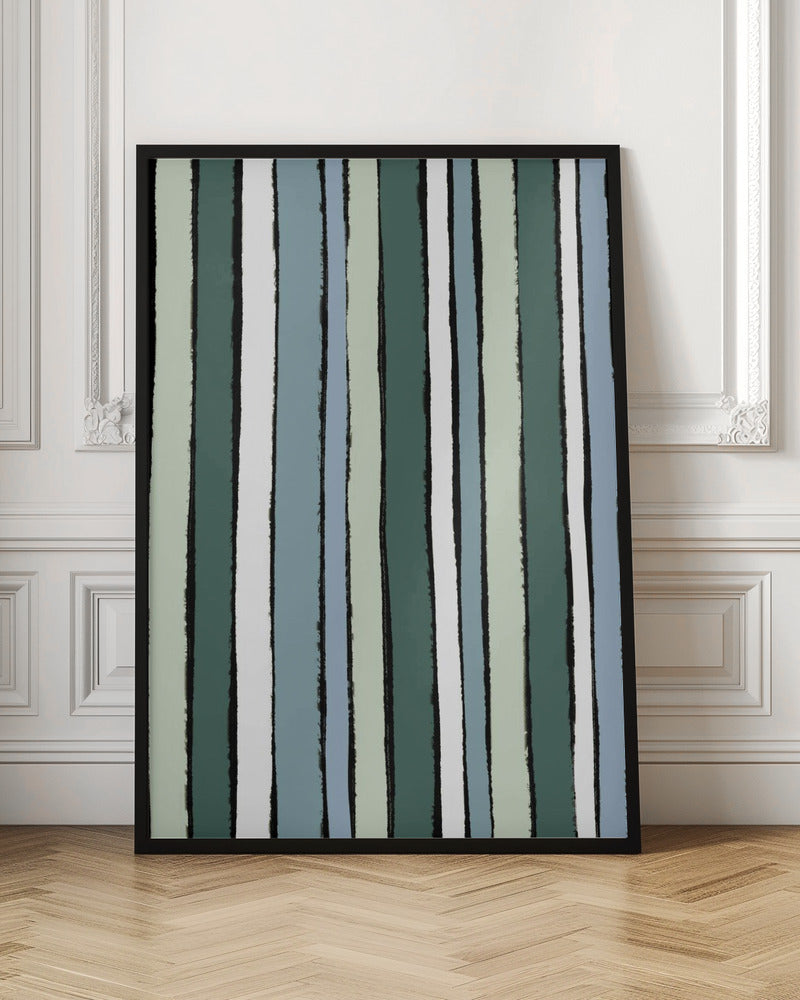 Smaragd Green Stripes Poster