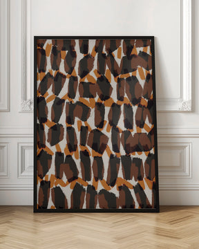 Brown Orange Brush Strokes Poster