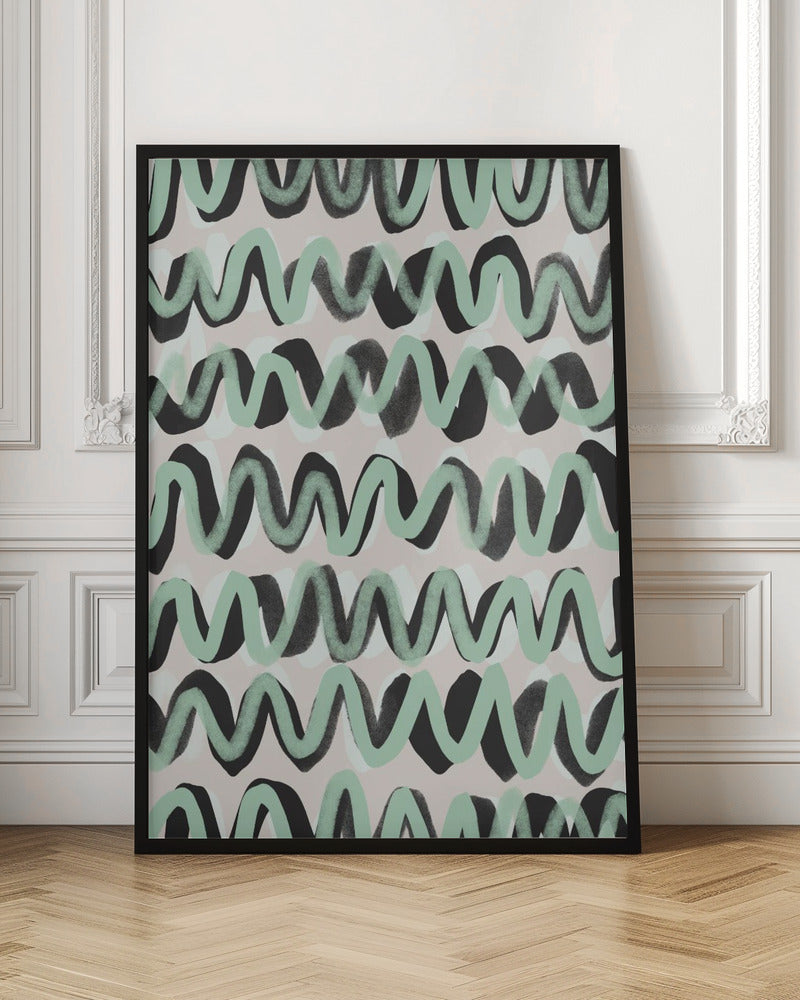 Turquoise ZigZag Pattern Poster