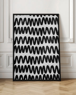 Black Zig Zag Pattern Poster