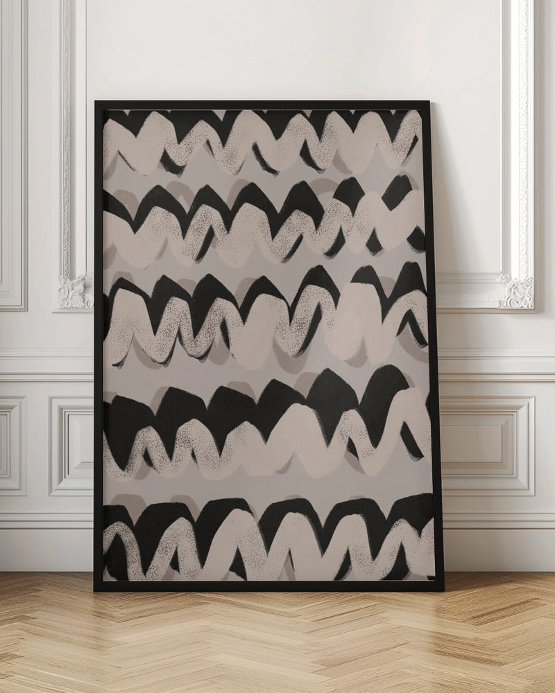 Sprayed Beige Waves Pattern Poster