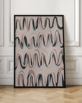 Beige Blue Pastel Waves Poster