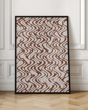 Beige Wavey Zig Zag Pattern Poster