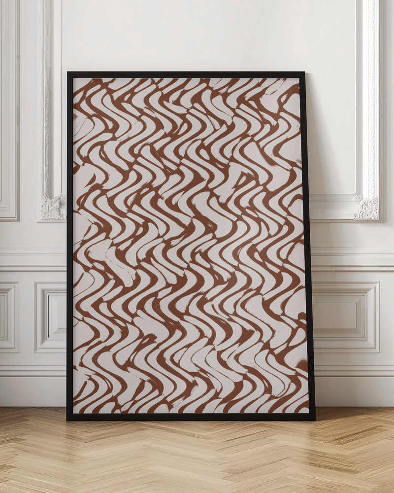 Beige Wavey Zig Zag Pattern Poster