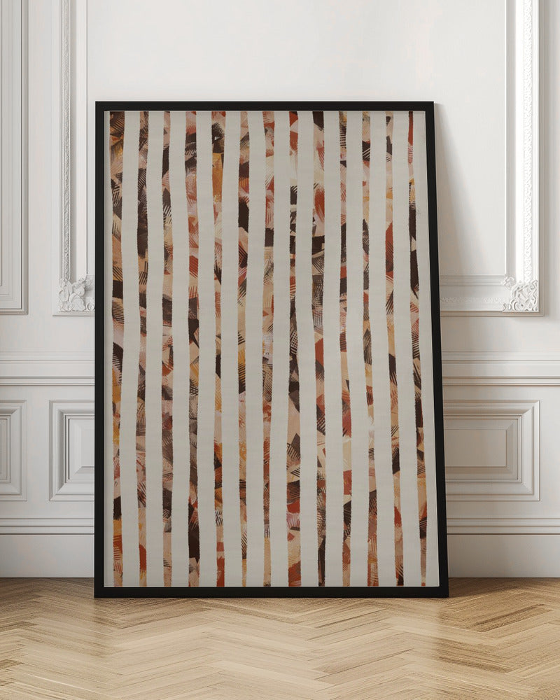 Beige Stripes Pattern Poster