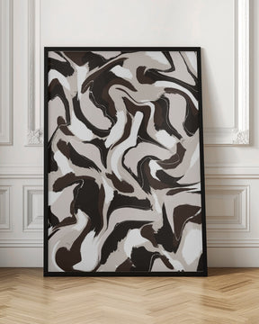 White Beige Brown Pattern Poster