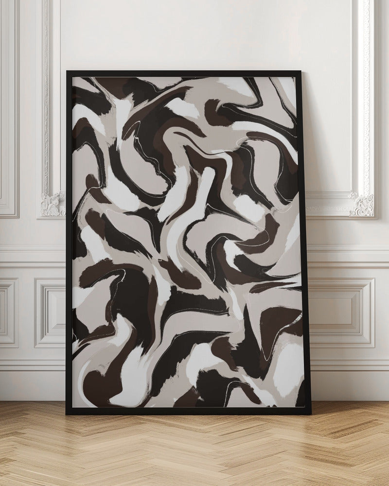 White Beige Brown Pattern Poster