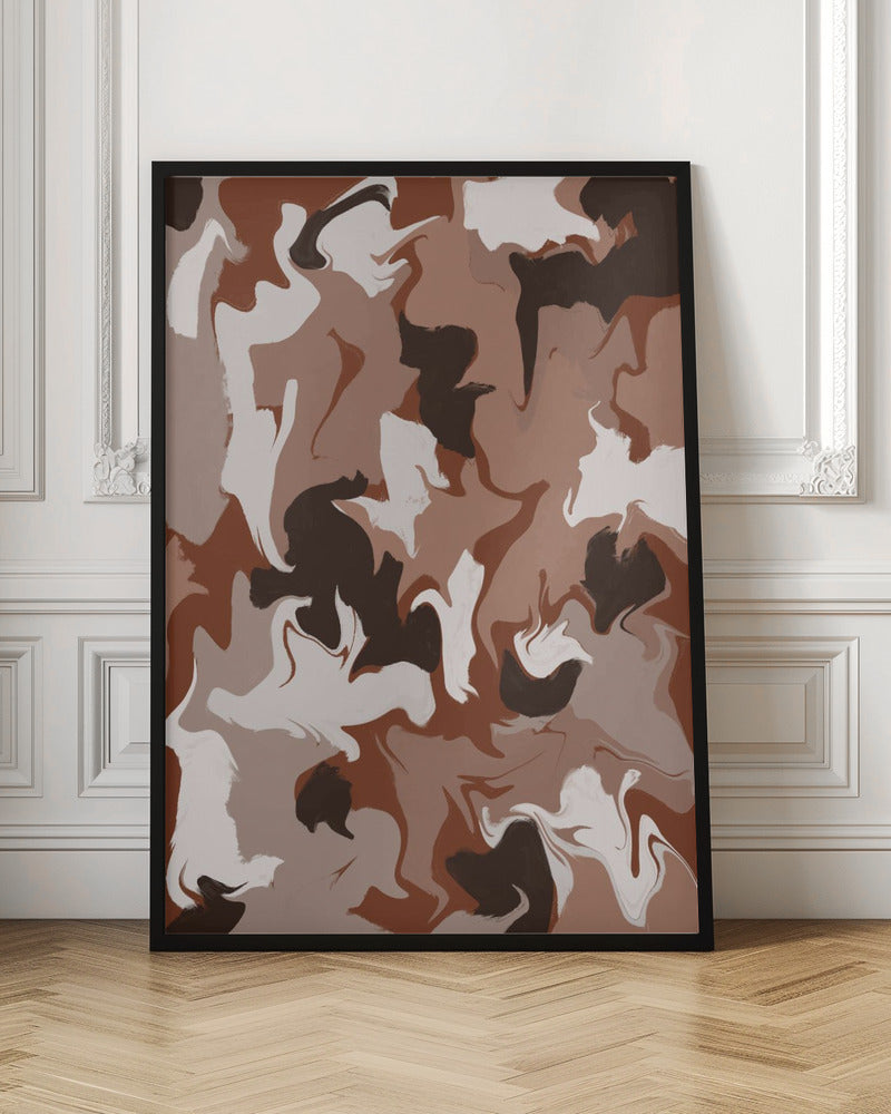 Liquid Earthy Strokes Pattern Poster