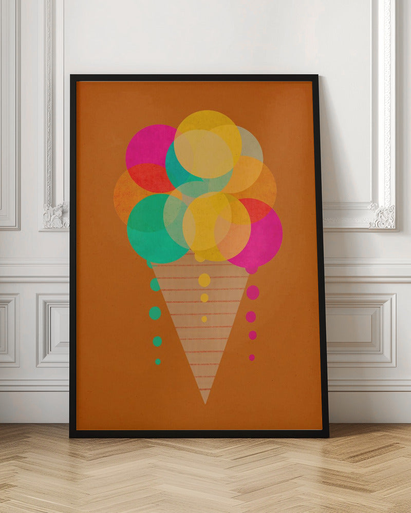 Neon Ice Cream Poster