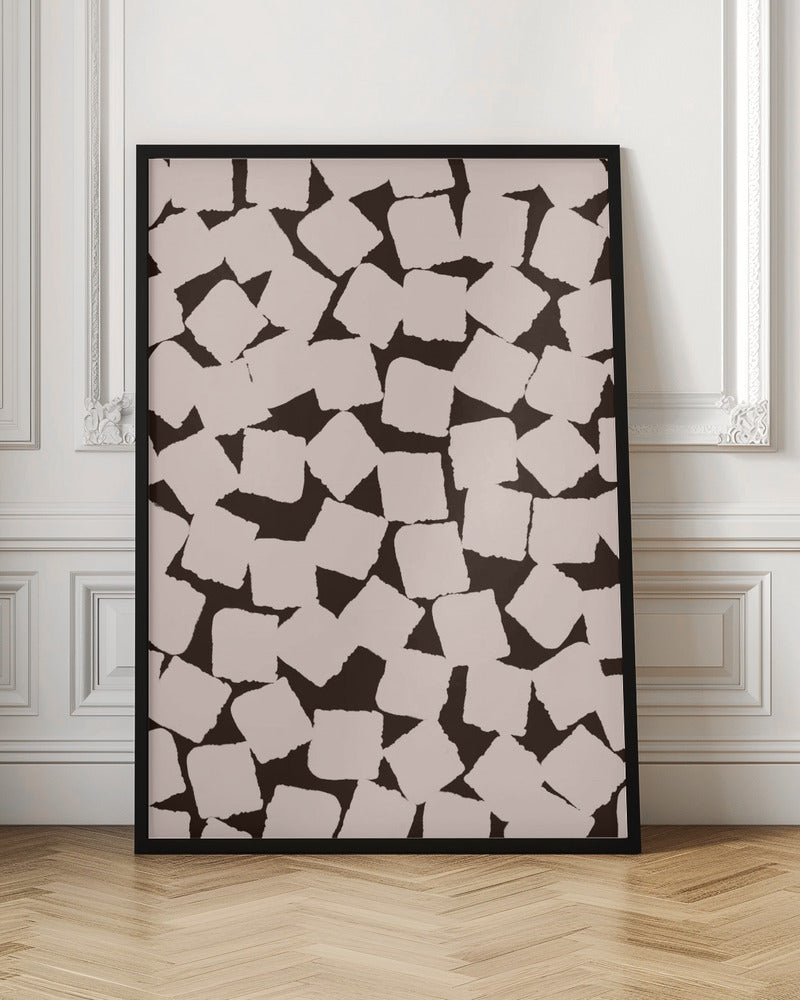 Beige Cubes Pattern Poster