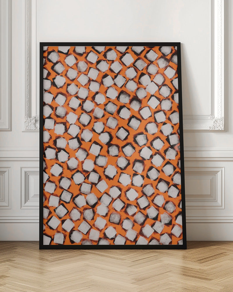 White Cubes Pattern Poster