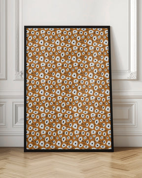 Cute Flowers on Ochre Background Poster