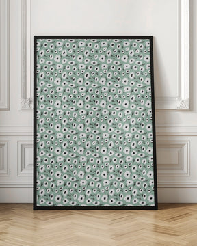 Cute Flowers on Mint Poster