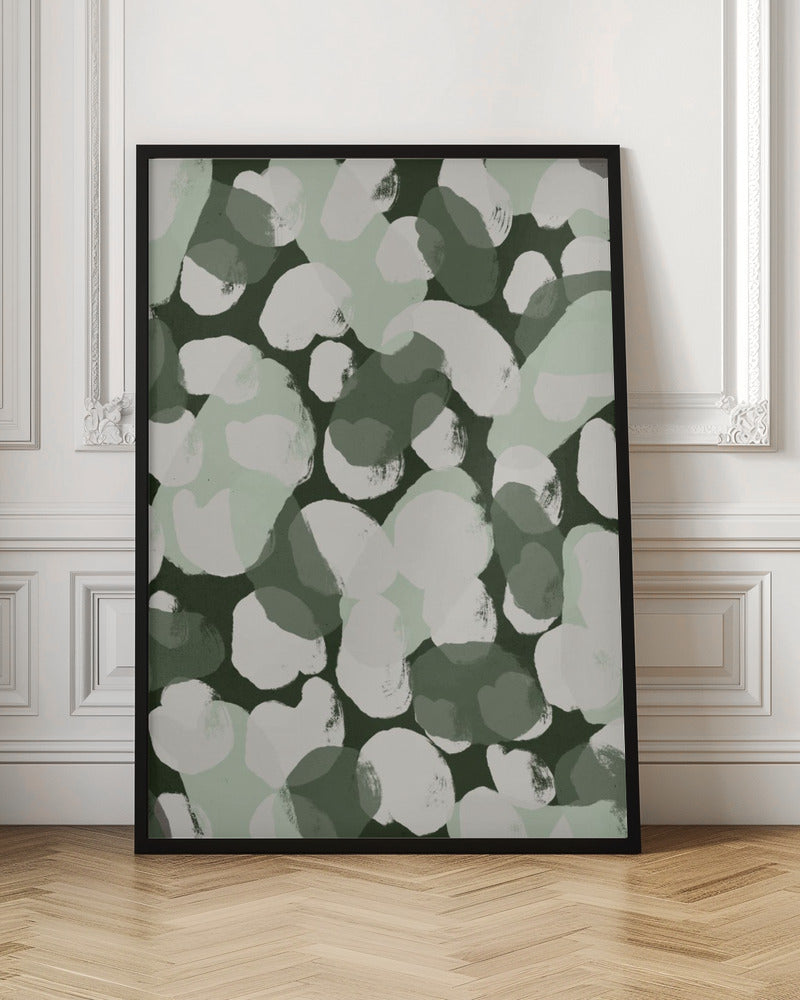 Green Round Strokes Pattern Poster