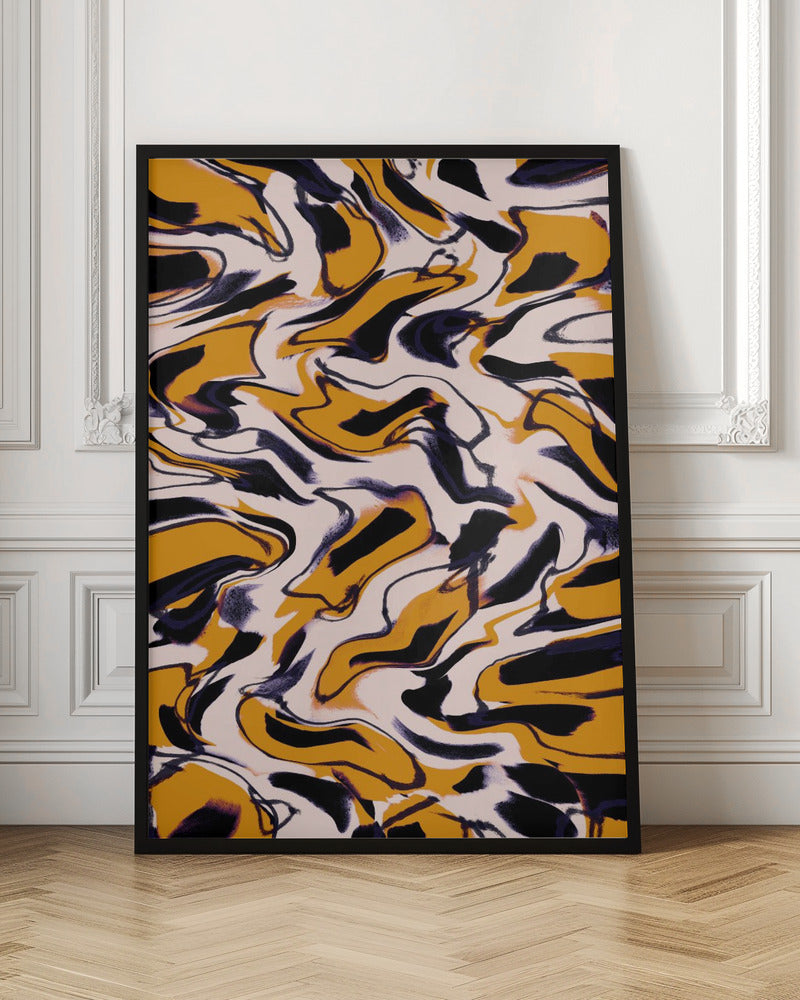 Liquid Yellow Pattern Poster