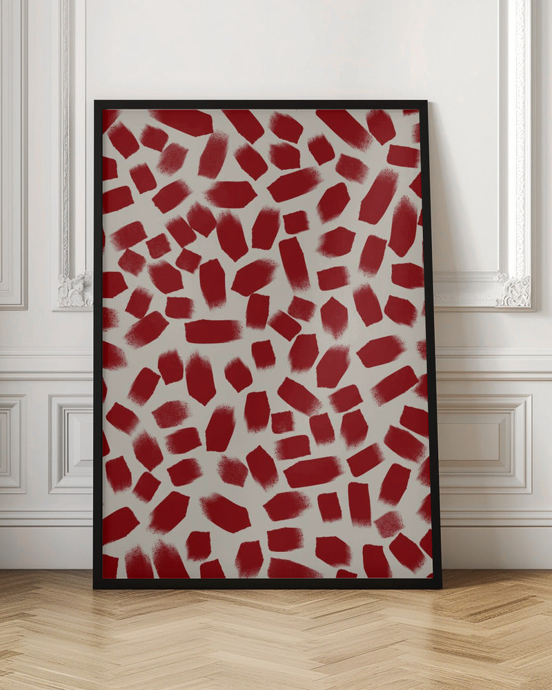 Red Brush Strokes Poster