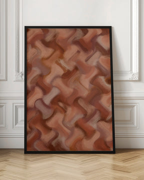 Wavey Brown Brush Strokes Poster