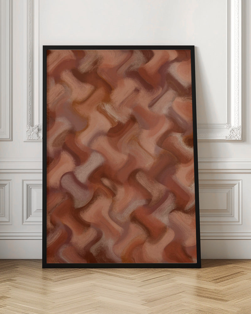 Wavey Brown Brush Strokes Poster