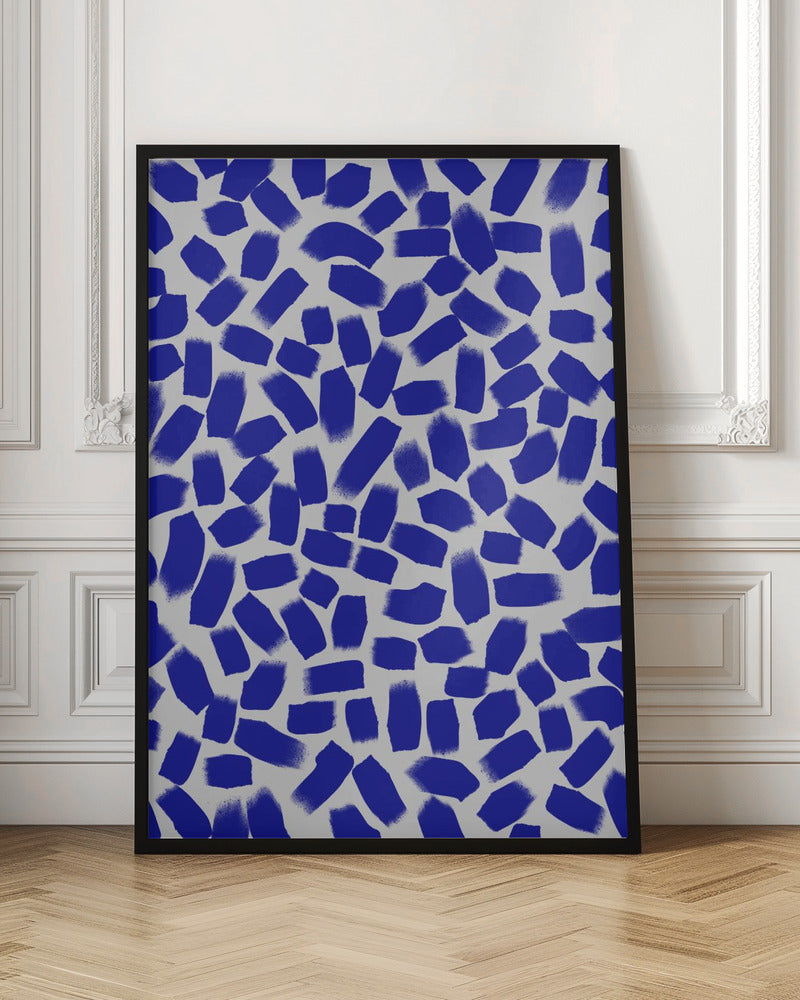 Blue Brush Strokes Pattern Poster