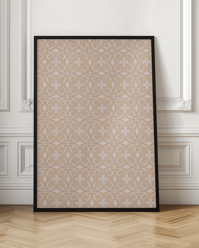 Geometric Beige Tile Pattern Poster