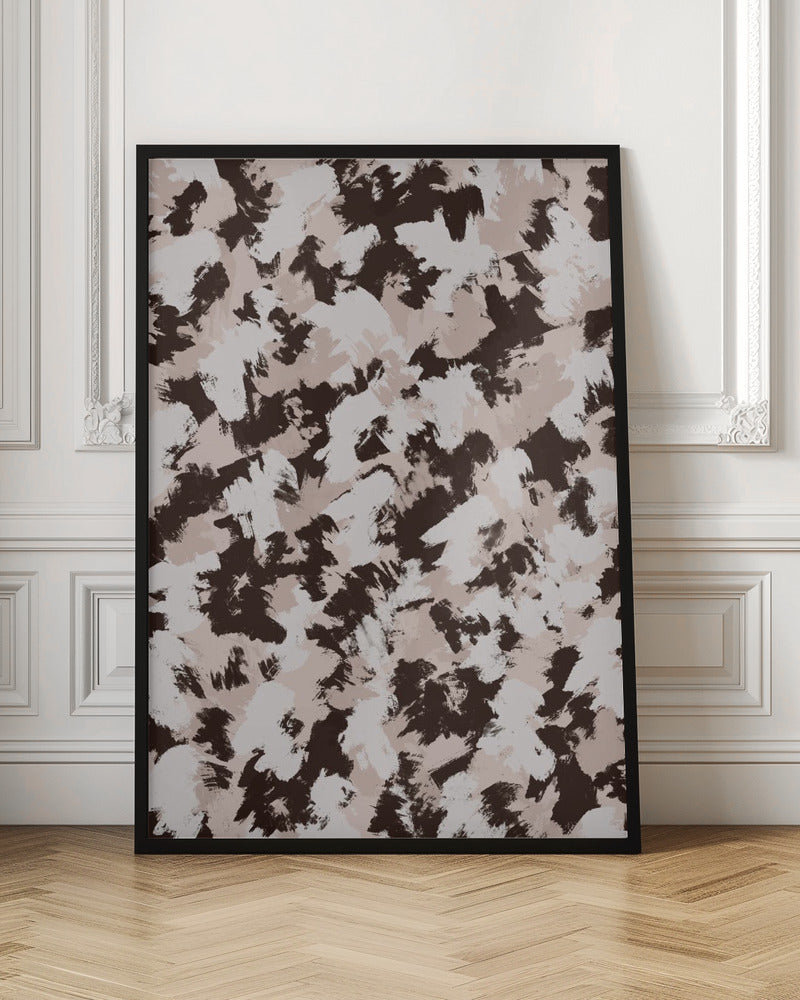 Brown And Beige Strokes Pattern Poster