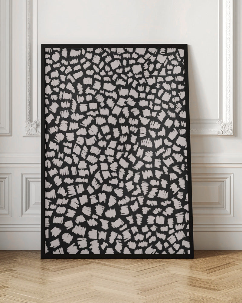 White Doodle Zigzag Poster