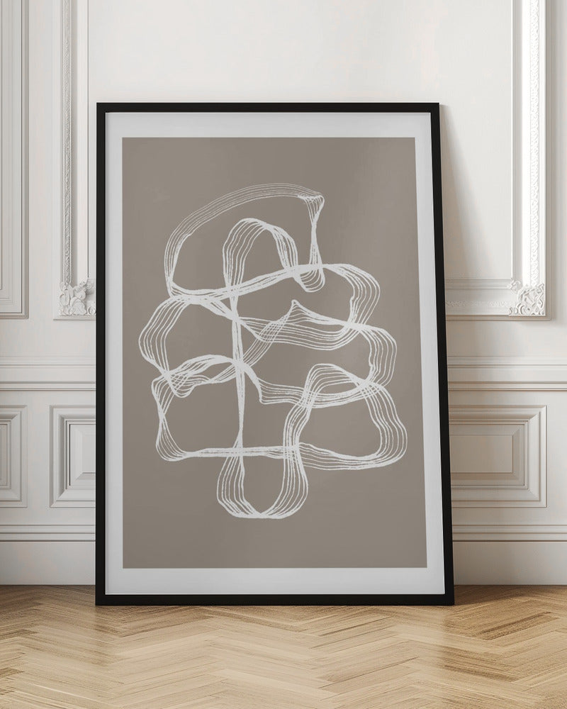 Ink White and Beige Poster