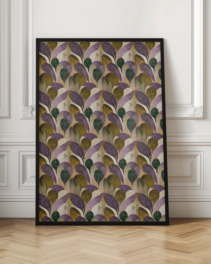 Purple Leafs Pattern Poster