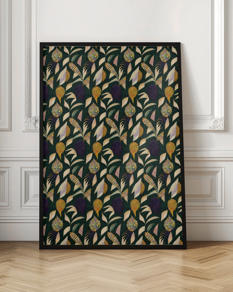 Leafs And Corn Pattern Poster