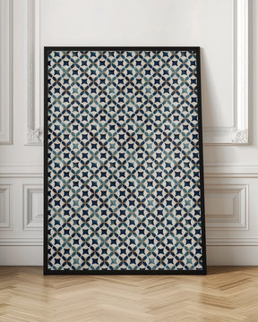 Vintage Blue Beige Pattern Poster