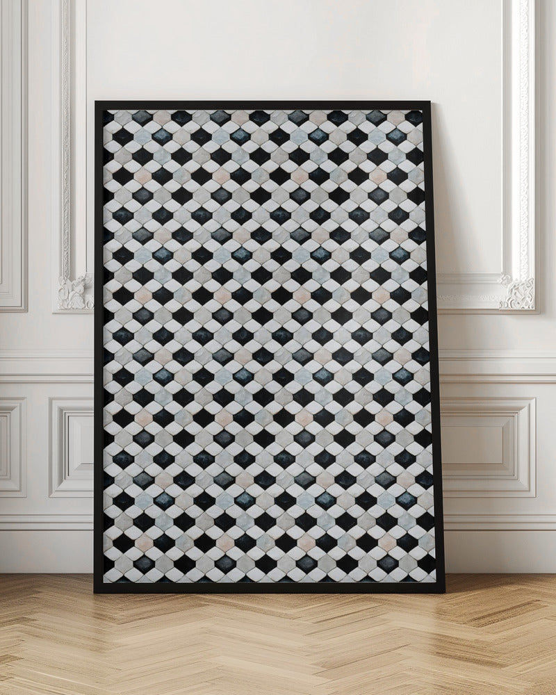 Black and White Tile Pattern Poster