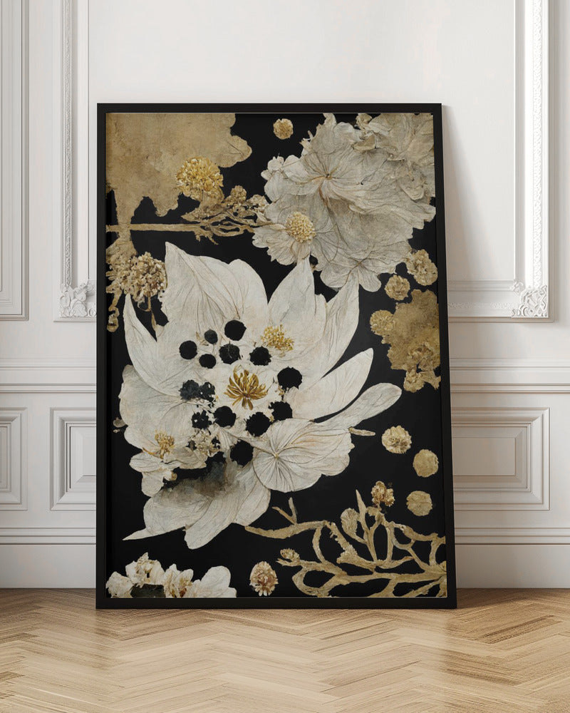 Beige Dry Flowers Poster