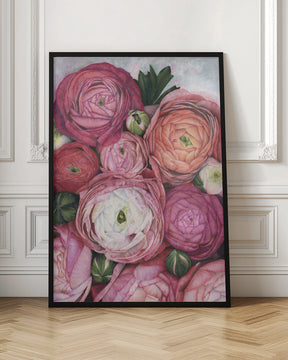 Arleth ranunculus bouquet in warm pink Poster