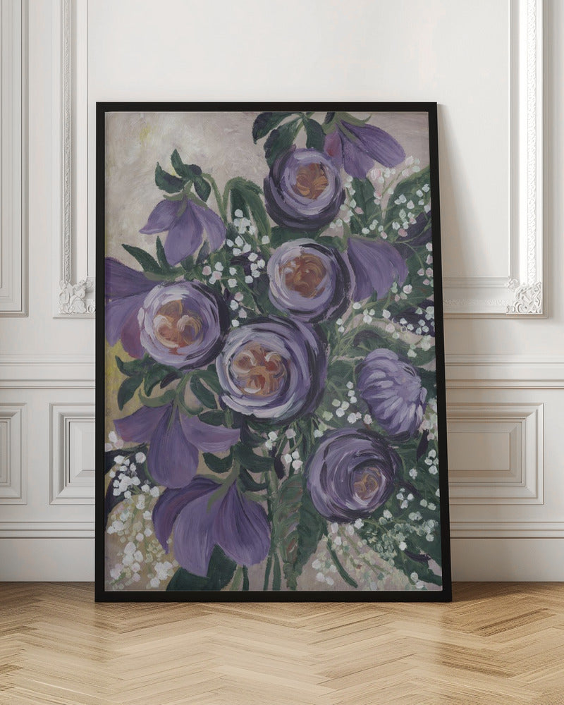 Aaliyah painterly English roses Poster