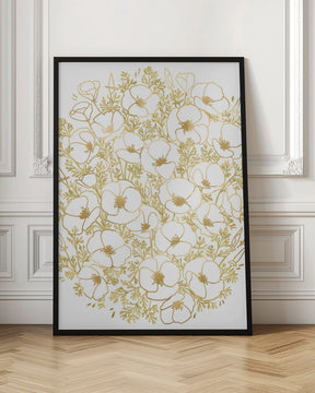 Gold California poppies Poster