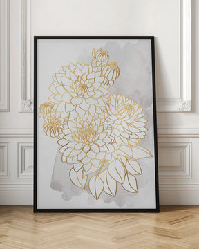 Pacey bouquet in gold and grey Poster