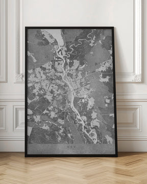 Gray map of Kiev (pre-war) Poster