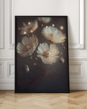 Creme Beige Flowers Poster